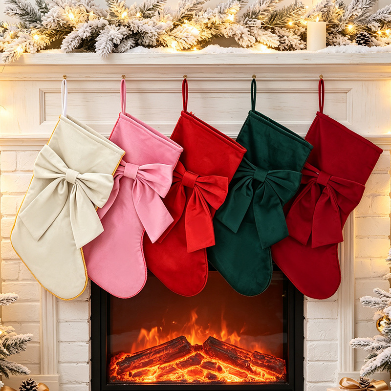 1pc Christmas Stockings, Bow G - Christmas Stocking Hanging 评论和价格