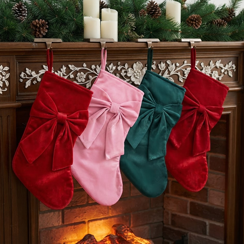 1pc Christmas Stockings, Bow G - Christmas Stocking Hanging 评论和价格