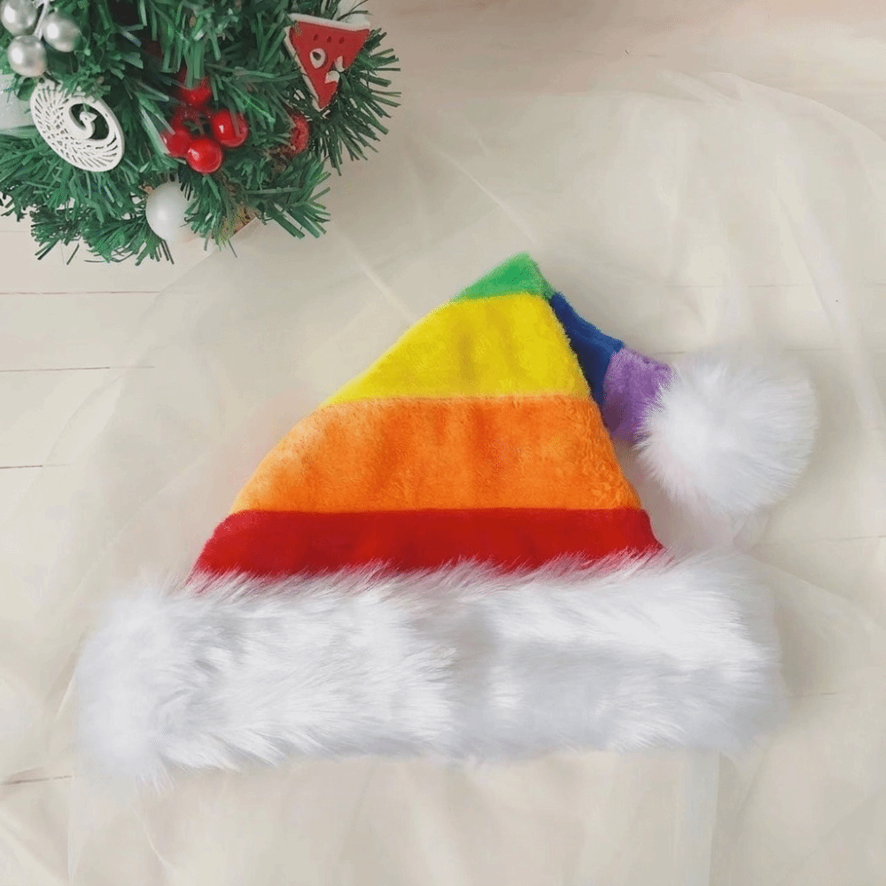 Simple Stripe Plush Christmas  - Santa Hat Plush 评论和价格
