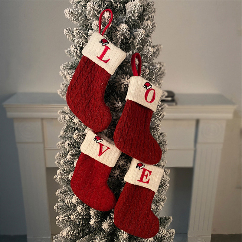 Christmas Socks Knitting Snowf - Christmas Stocking Hanging 评论和价格