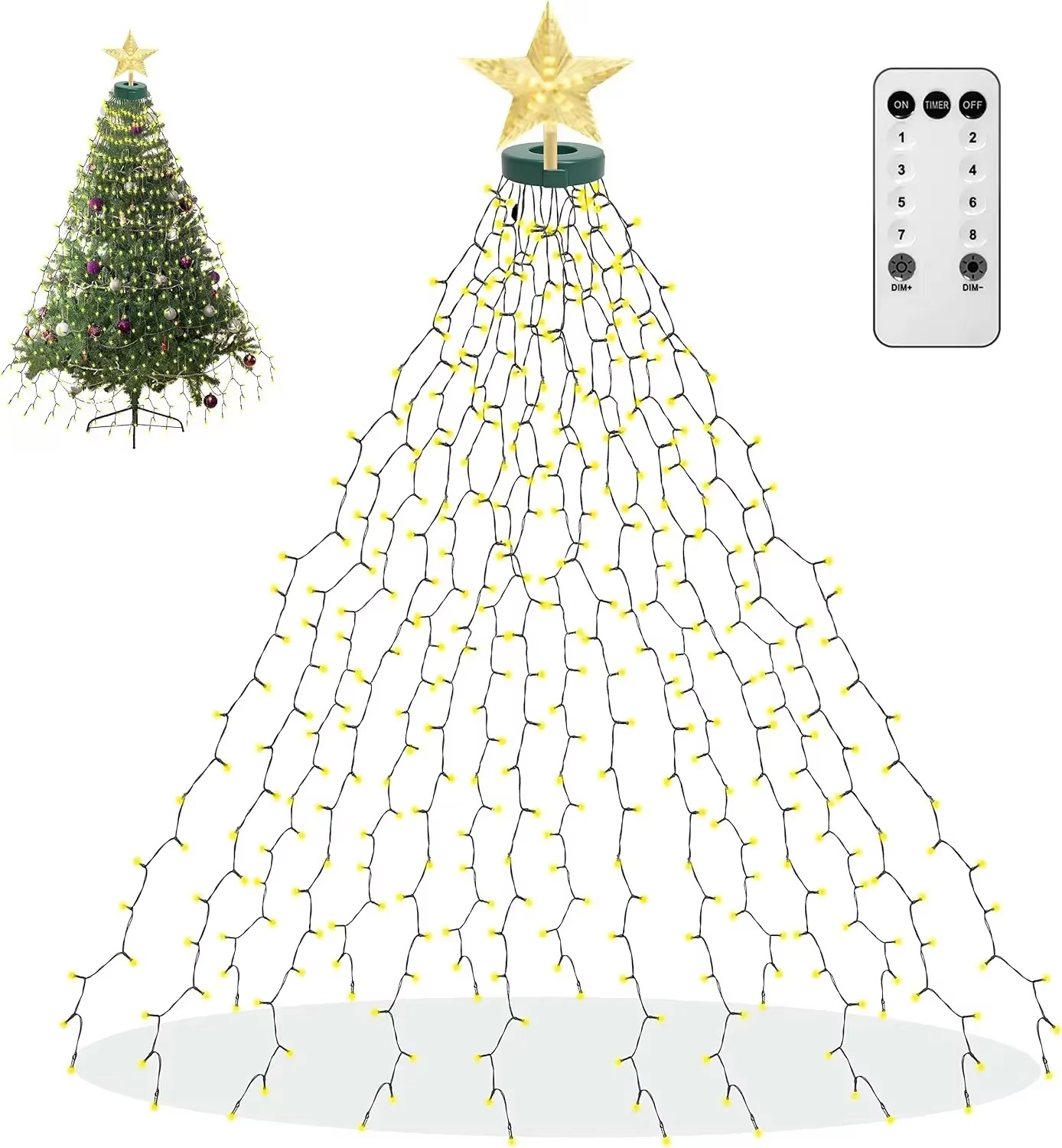 Christmas Tree Ring Lights Sta - Star Tree Topper 评论和价格
