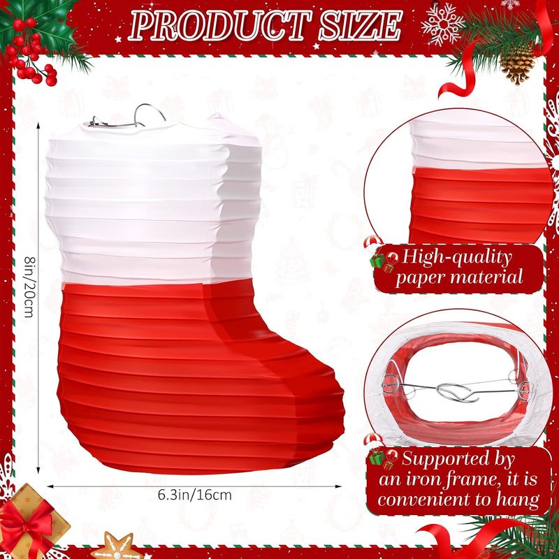 1 Pc Christmas Paper Lanterns  - Christmas Stocking Hanging 评论和价格