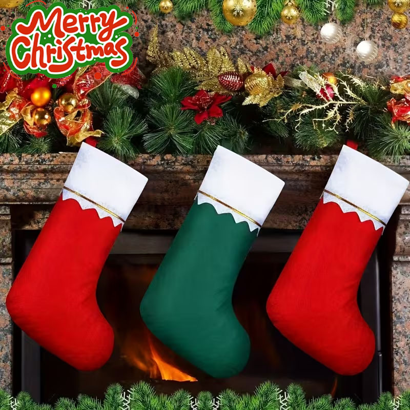 12-24PCS Christmas Stockings H - Christmas Stocking Hanging 评论和价格
