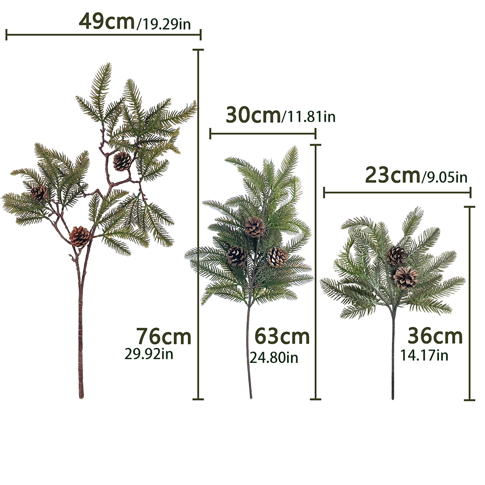 3Pcs Artificial Pine Cone Need - Christmas Wreath Fake 评论和价格