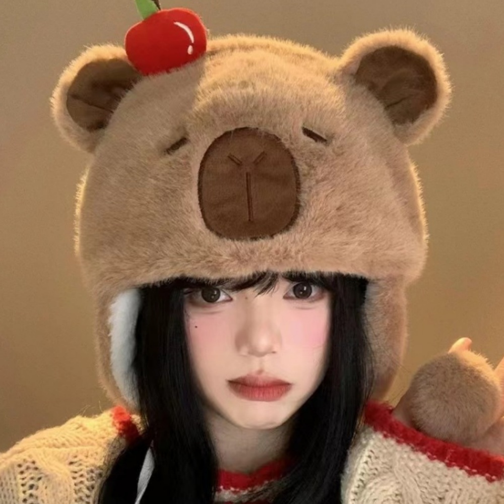 Capybara Plush Hat Cute Ear Ho - Santa Hat Plush 评论和价格