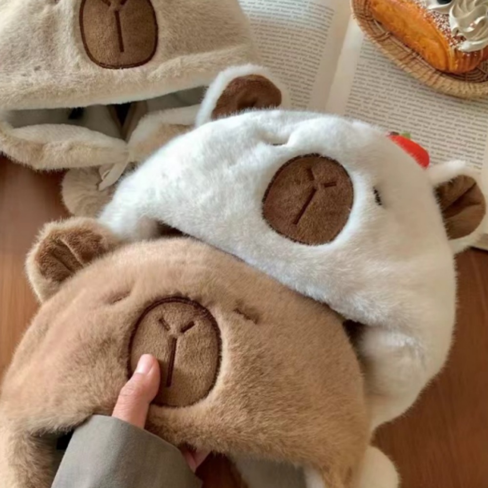 Capybara Plush Hat Cute Ear Ho - Santa Hat Plush 评论和价格