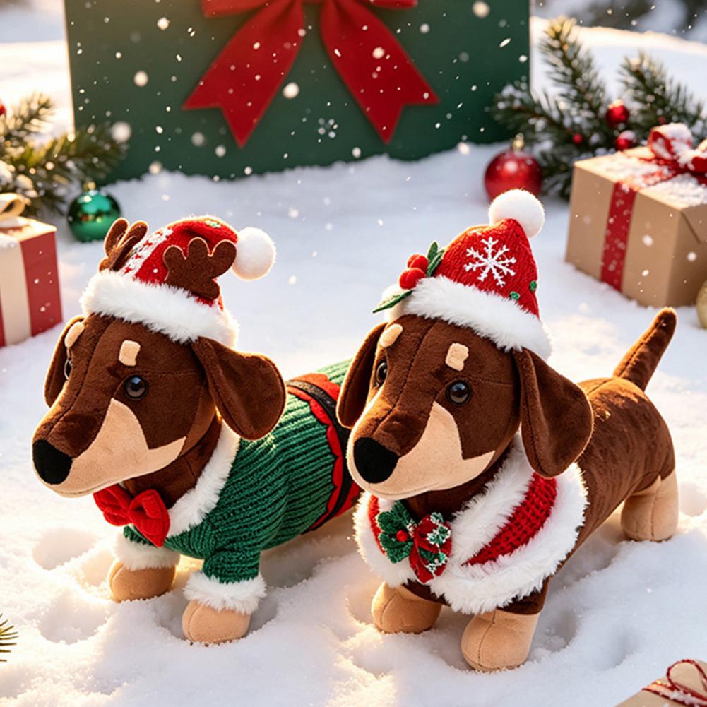 Dachshund Christmas Plush Toy  - Santa Hat Plush 评论和价格