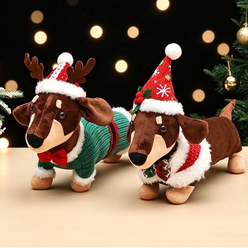 Dachshund Christmas Plush Toy  - Santa Hat Plush 评论和价格