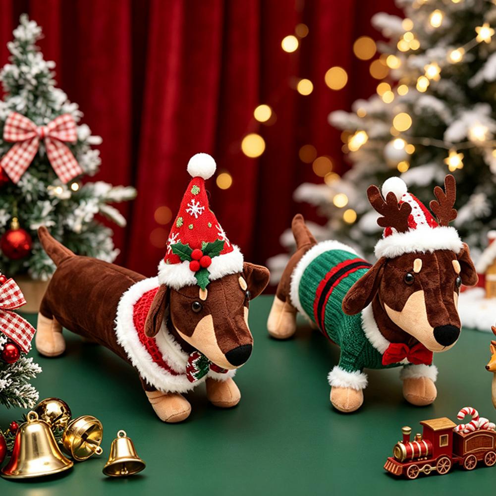 Dachshund Christmas Plush Toy  - Santa Hat Plush 评论和价格