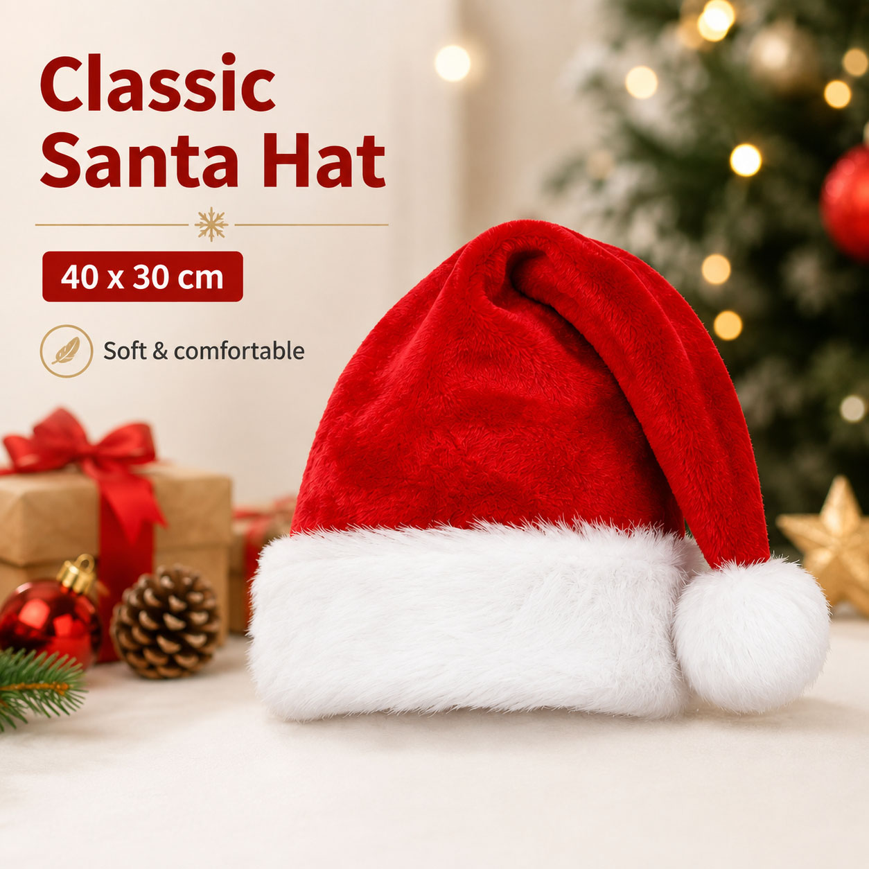 Fluffy Red Santa Hats Set with - Santa Hat Plush 评论和价格