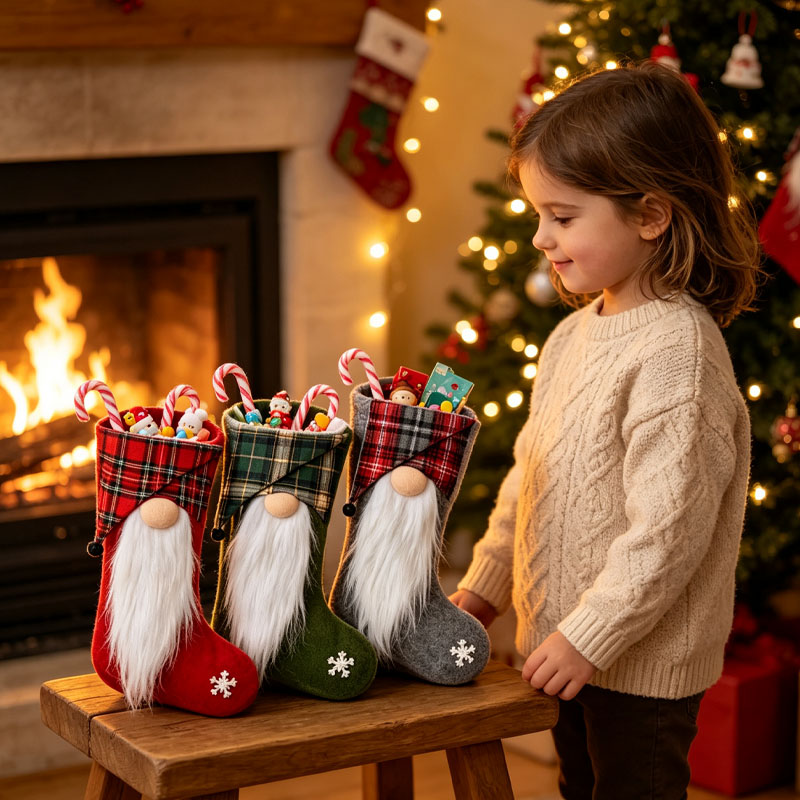 1-4PCS Christmas Treat Bags fo - Christmas Stocking Hanging 评论和价格