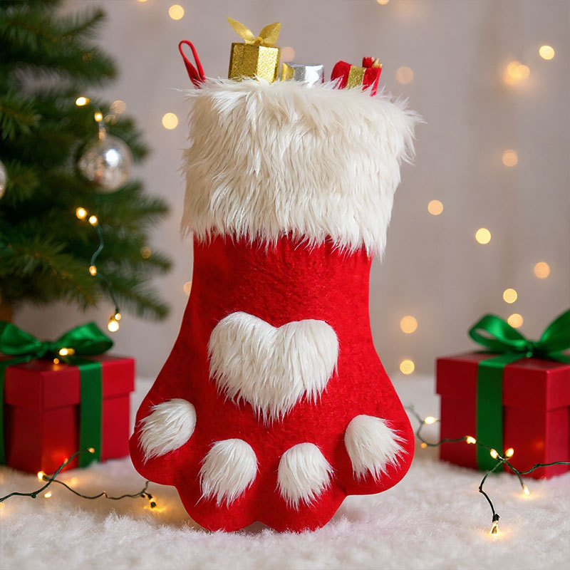 1-10PCS Christmas Pet Paw Stoc - Christmas Stocking Hanging 评论和价格