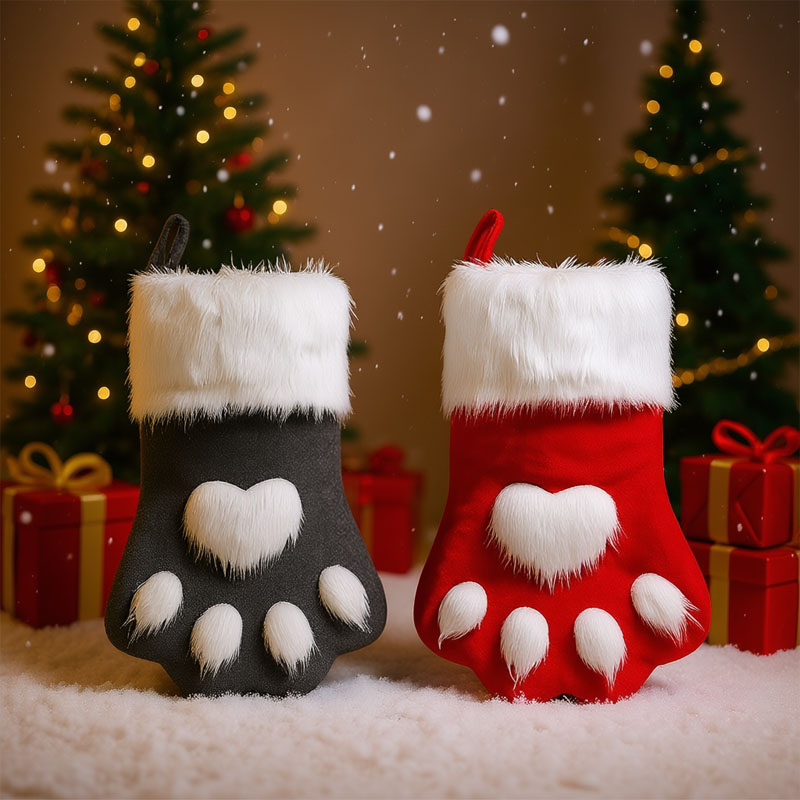 1-10PCS Christmas Pet Paw Stoc - Christmas Stocking Hanging 评论和价格